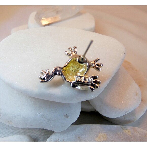 ONE Vintage 925 Sterling Silver Frog Stud  Earring  For Crafter or Replacement - Picture 3 of 4